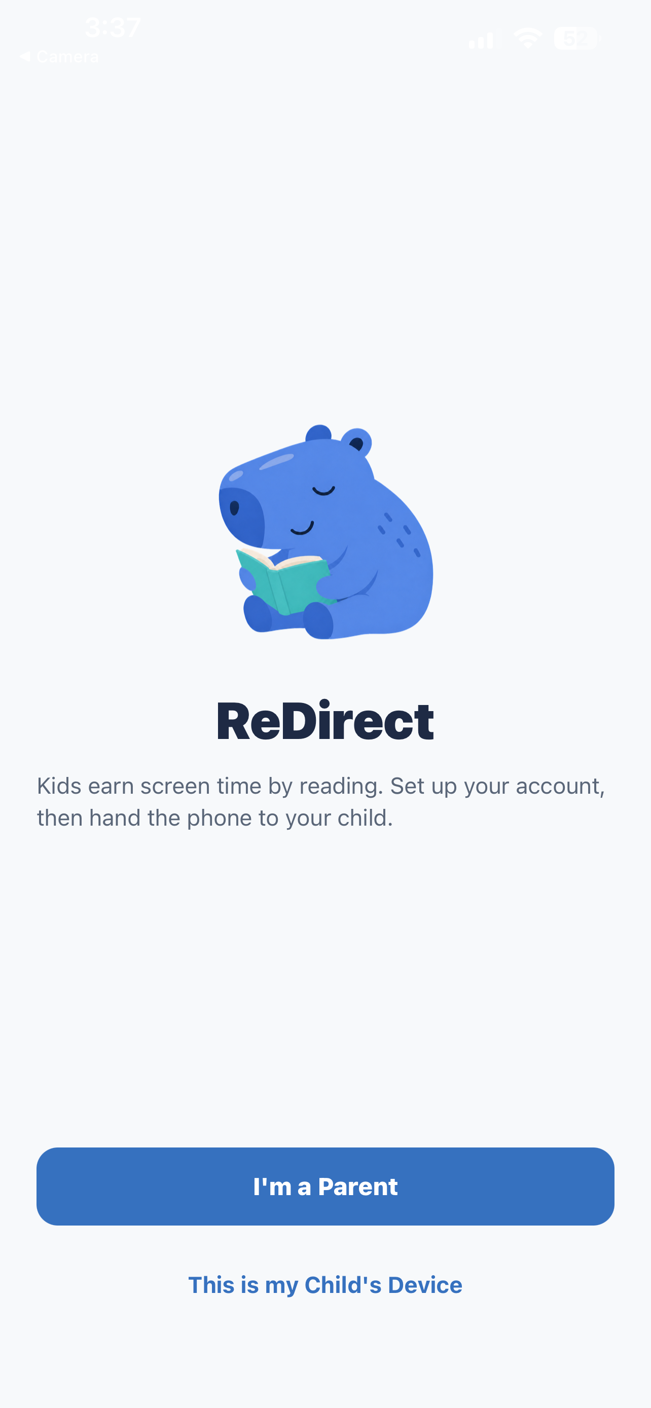 ReDirect app setup screen